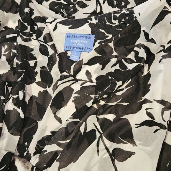 SIMPLY VERA VERA WANG - black white floral high low hem dress - Picture 10 of 10